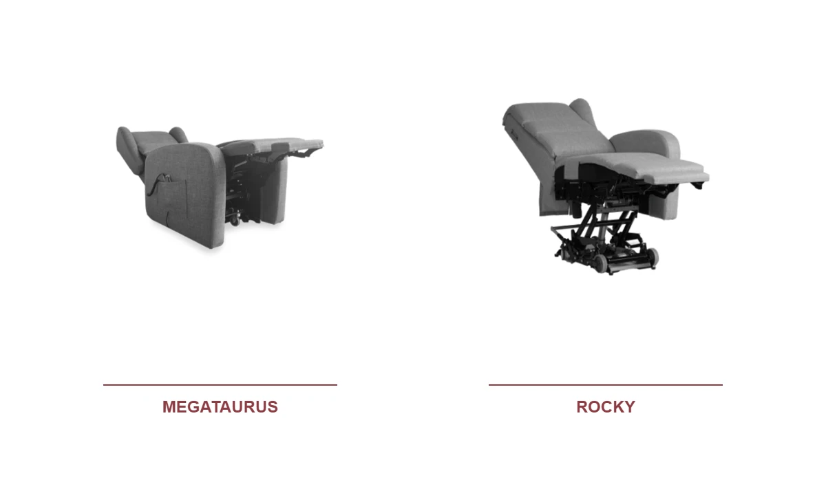 Confronto tra il meccanismo Megataurus e il meccanismo Rocky delle poltrone La Castellana